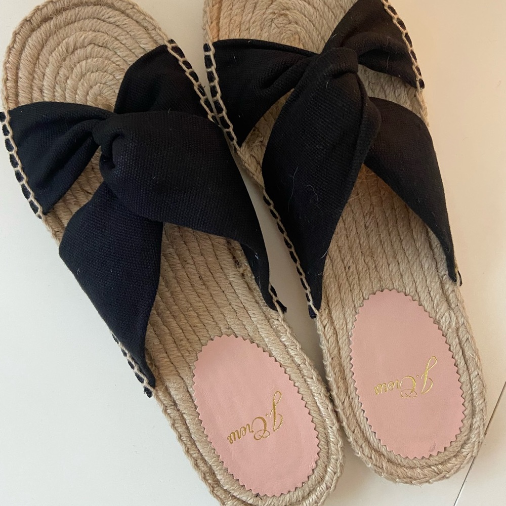 J. Crew black canvas espadrille sandal ✨ 7.5 ✨ Never worn